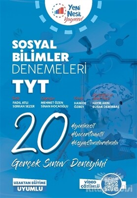 TYT Sosyal Bilimler 20 Deneme Sınavı - Yeni Nesil Yayınevi