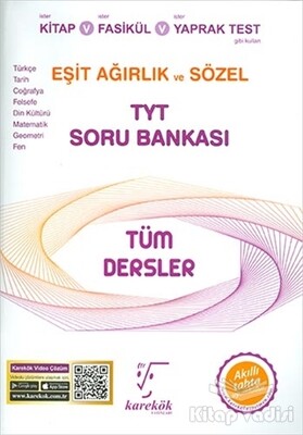 TYT Tüm Dersler Eşit Ağırlık ve Sözel Soru Bankası - Karekök Yayıncılık