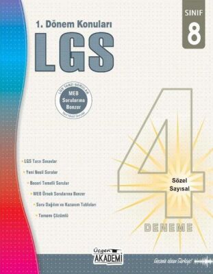 Üçgen Akademi 8.Sınıf LGS 1. Dönem Konuları - 4'lü Deneme Sınavı - 1