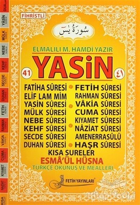 Yasin Türkçe Okunuş ve Mealleri (Kod F016) - Fetih Yayınları