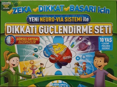 Yeni Neuro-Via Sistemi ile Dikkati Güçlendirme Seti 10 Yaş (3 Kitap Kutulu) - Adeda Yayıncılık