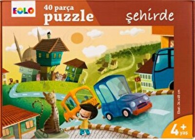 Yer Puzzle-40 Parça Puzzle - Şehirde - EOLO Eğitici Oyuncak ve Kitap