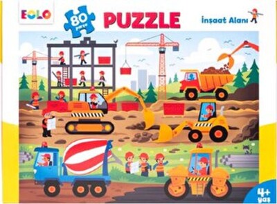 Yer Puzzle-80 Parça Puzzle - İnşaat Alanı - EOLO Eğitici Oyuncak ve Kitap