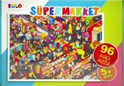 Yer Puzzle-96 Parça Puzzle - Süpermarket - EOLO Eğitici Oyuncak ve Kitap