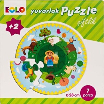 Yuvarlak Puzzle-Çiftlik - EOLO Eğitici Oyuncak ve Kitap
