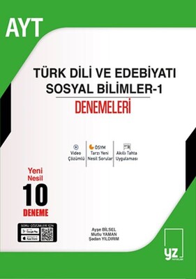YZ Yayınları 2022 AYT Türk Dili ve Edebiyatı Sosyal Bilimler 10 Deneme - YZ Yayınları