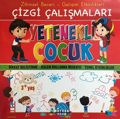 Zihinsel Beceri Gelişim Etkinlikleri Çizgi Çalışmaları Yetenekli Çocuk 3+ - Safkan Kids