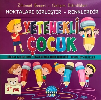 Zihinsel Beceri Gelişim Etkinlikleri Noktaları Birleştir Renklendir Yetenekli Çocuk 3+ - Safkan Kids